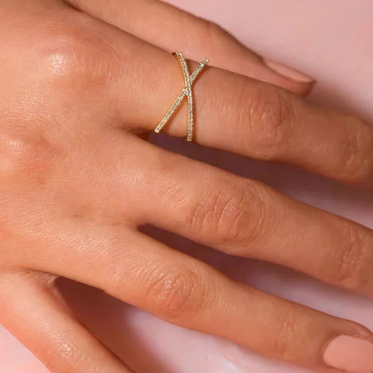 Nia Diamond Cross Ring
