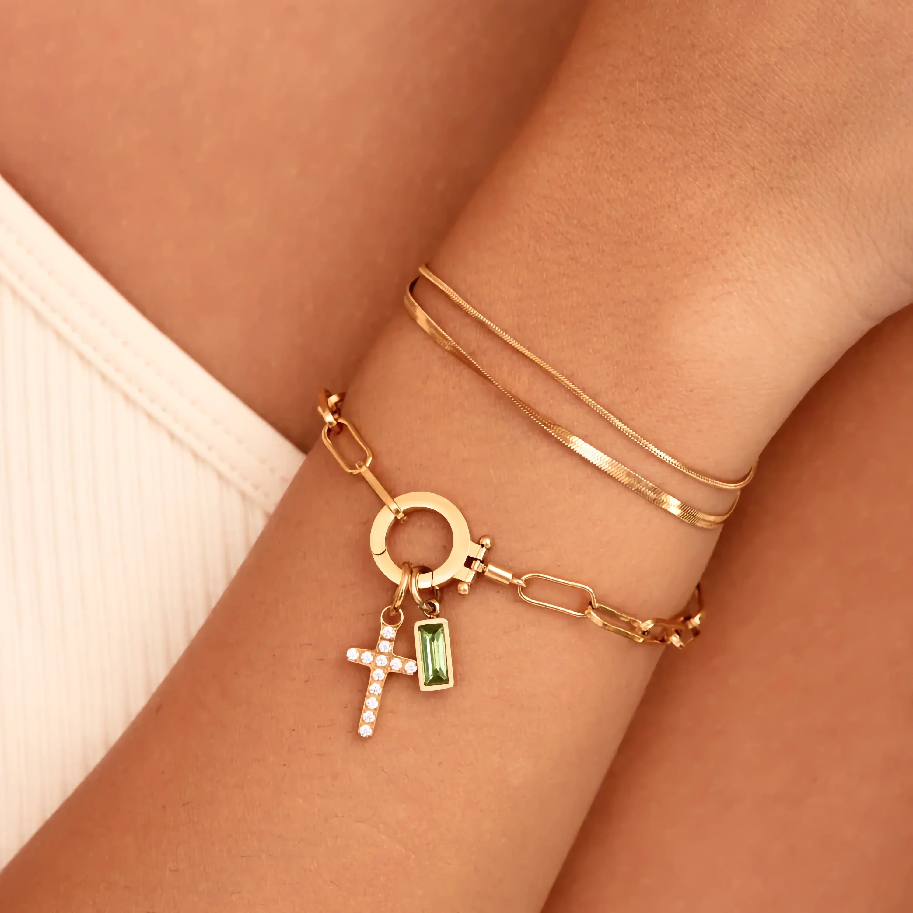 Bracelet Croix Pierre de Naissance Annabella