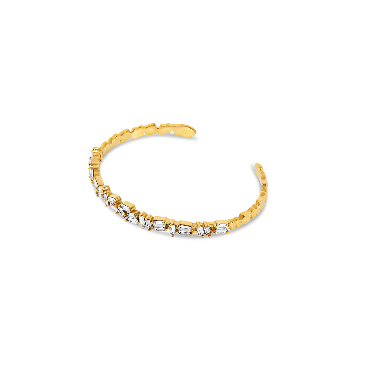 Stone CZ Baguette Cut Bangle Bracelet