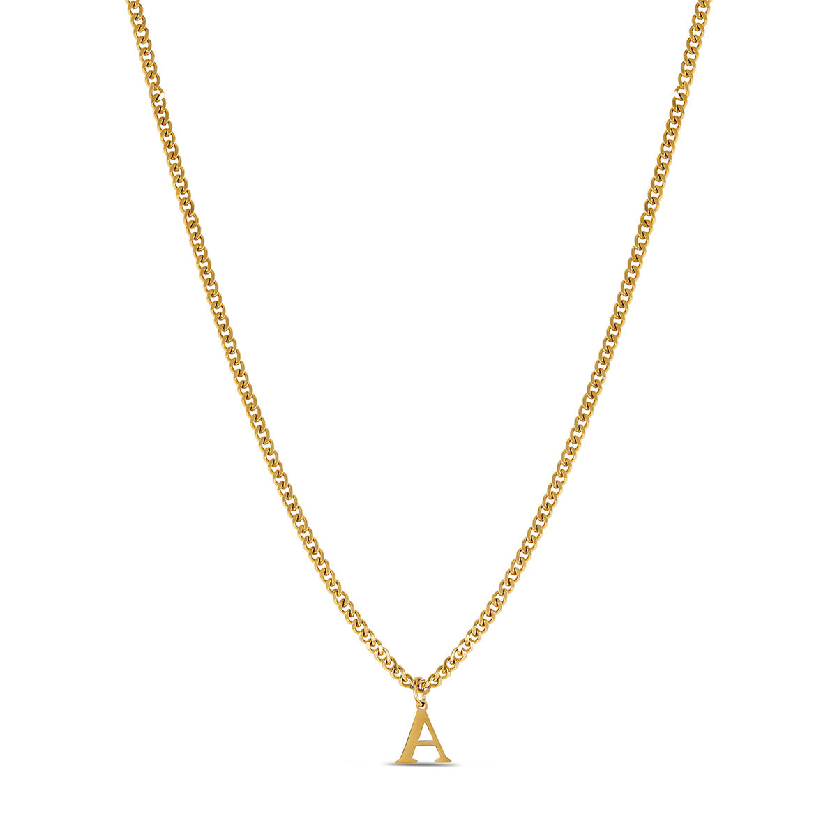 Curb Chain Initial Necklace