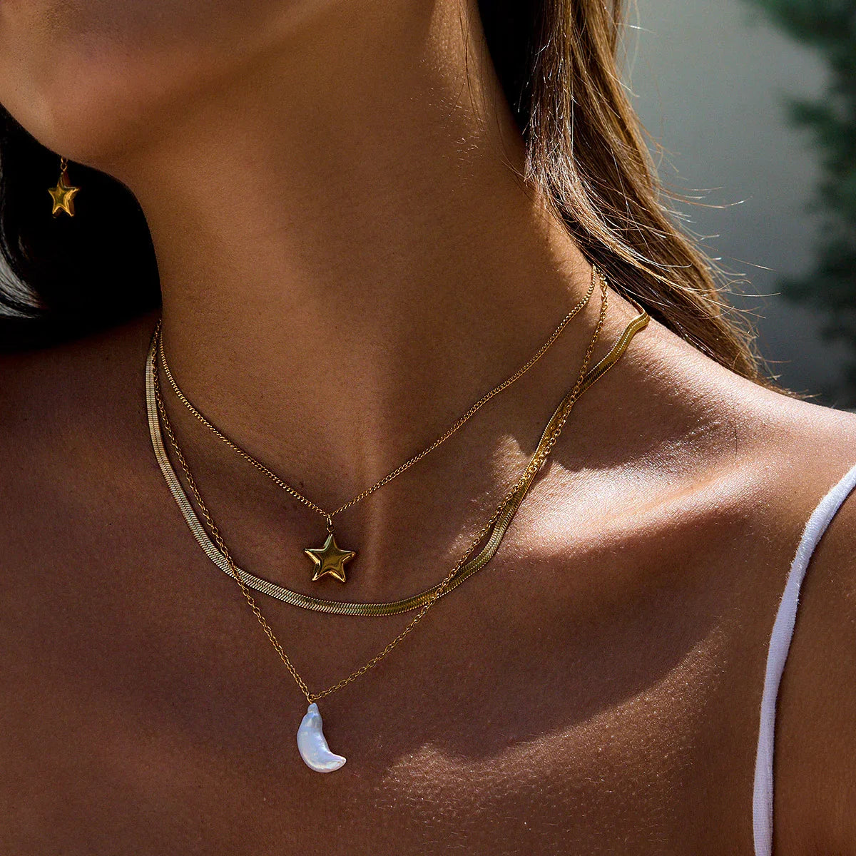 Collier Superposé Soleil & Lune Cirra