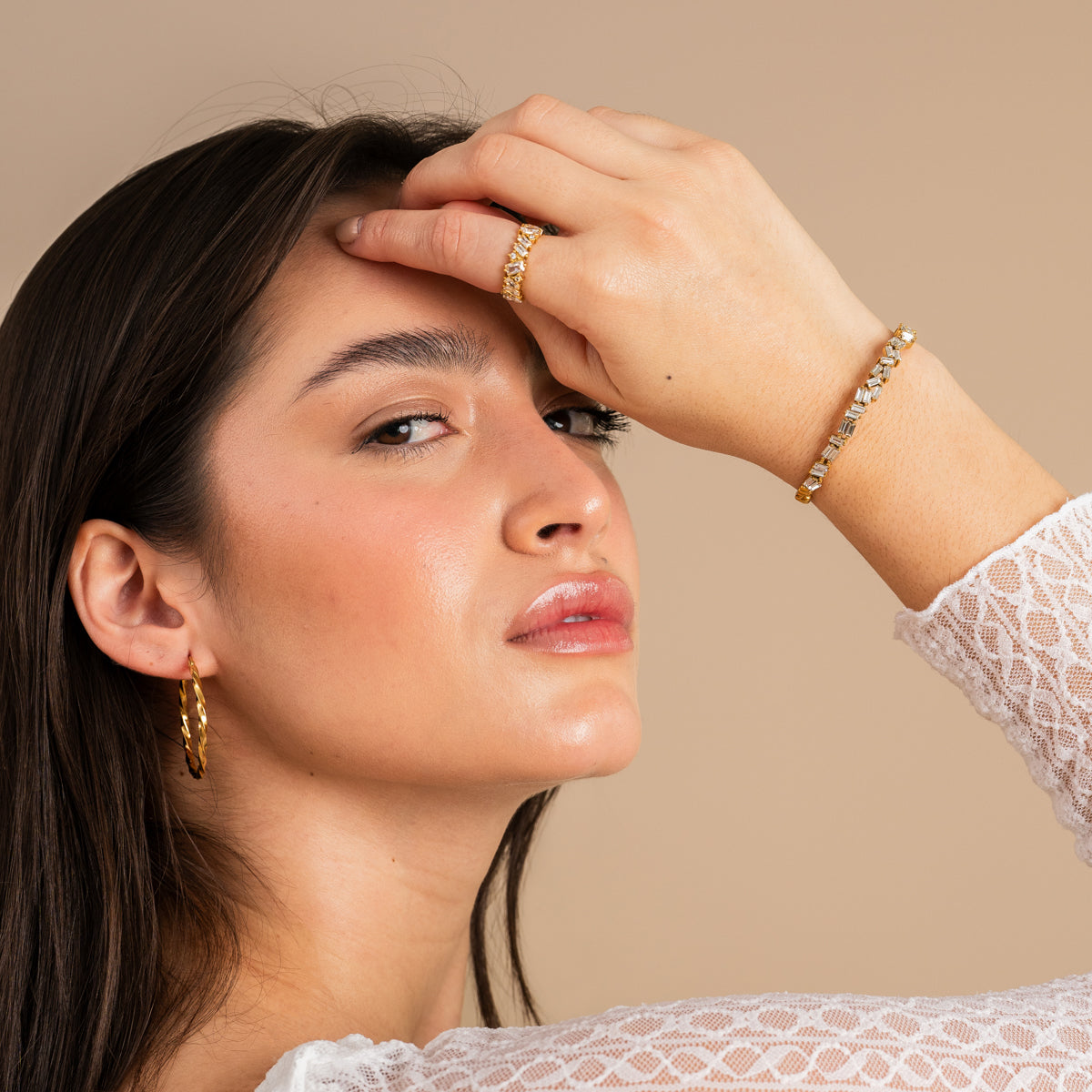 Stone CZ Baguette Cut Ring