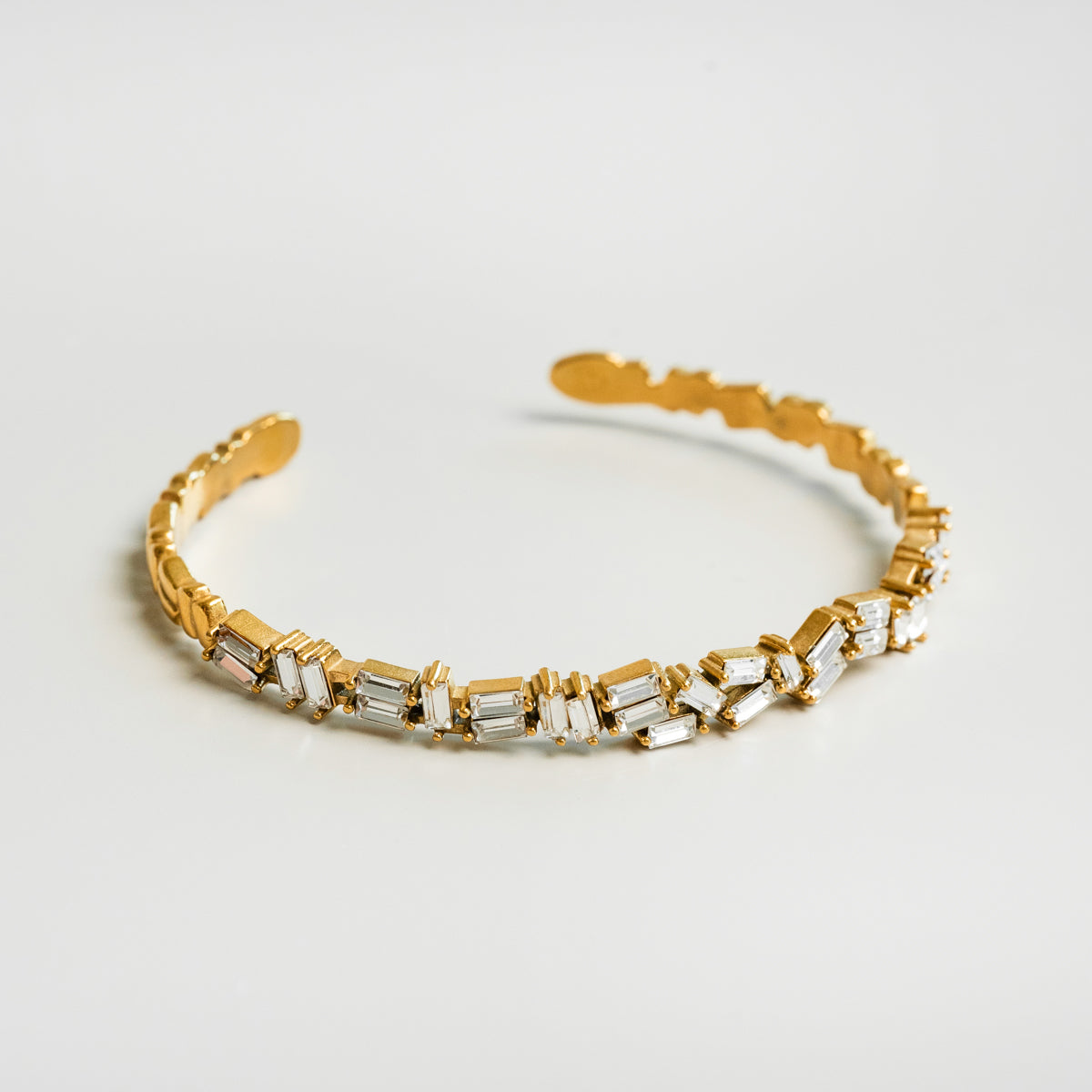 Stone CZ Baguette Cut Bangle Bracelet