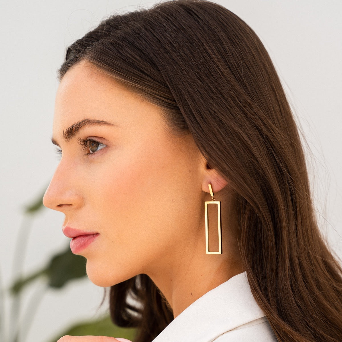 Minimal Rectangle Dangle Earrings