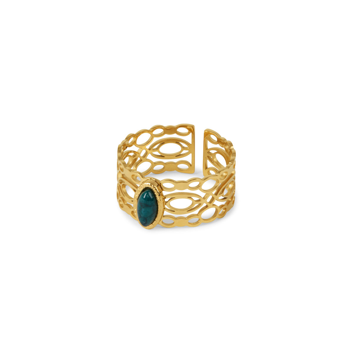 Malachite Oval Stone Ring