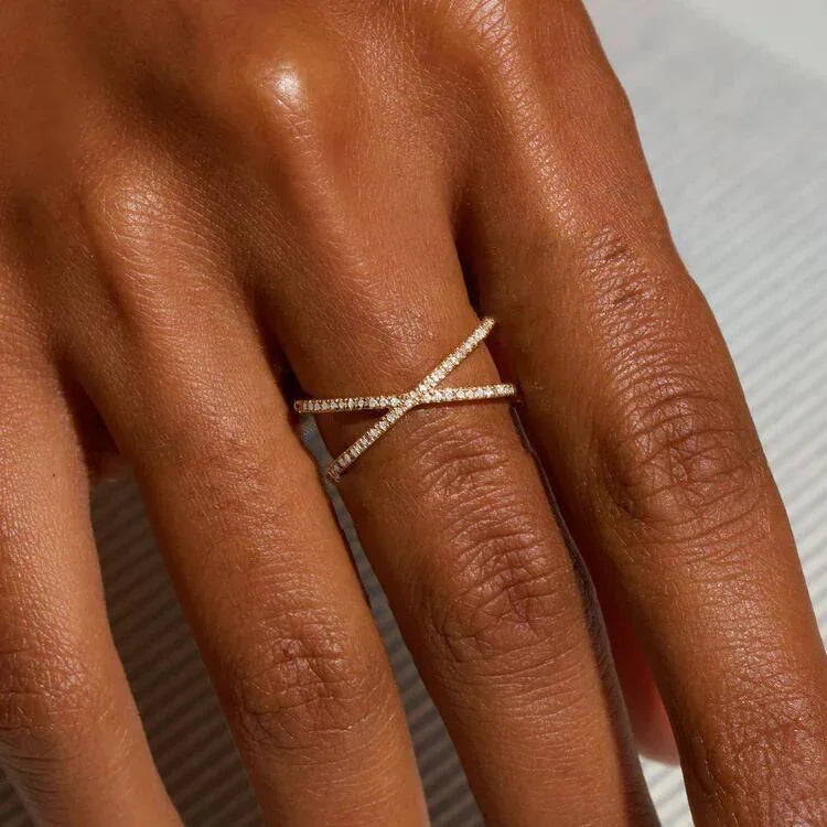 Nia Diamond Cross Ring