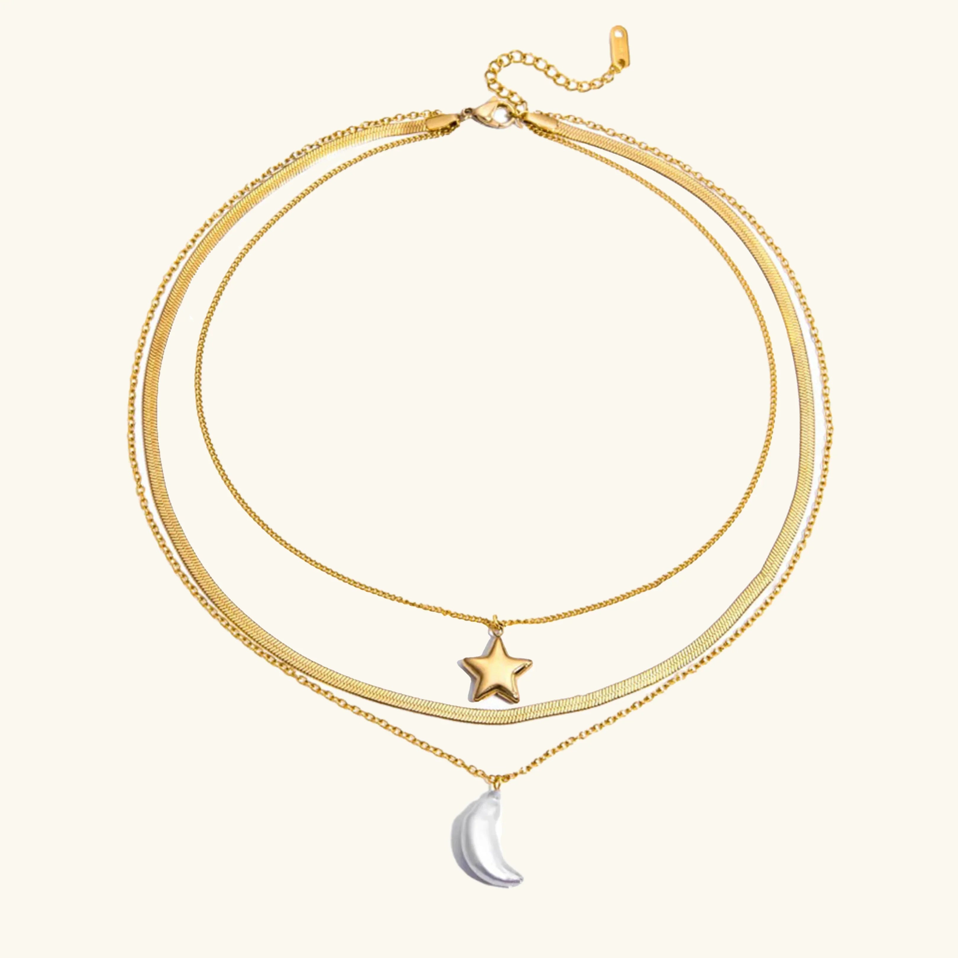 Collier Superposé Soleil & Lune Cirra
