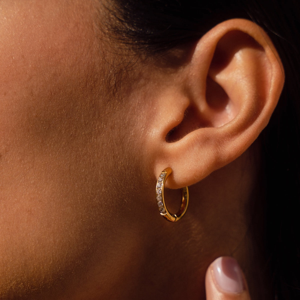 Arielle Stone Hoop Earrings