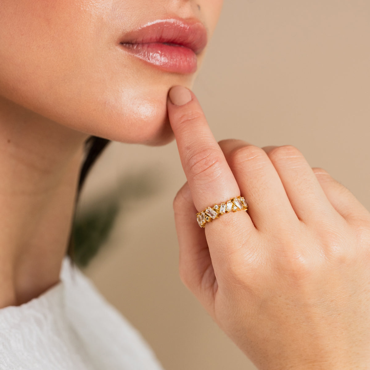 Stone CZ Baguette Cut Ring