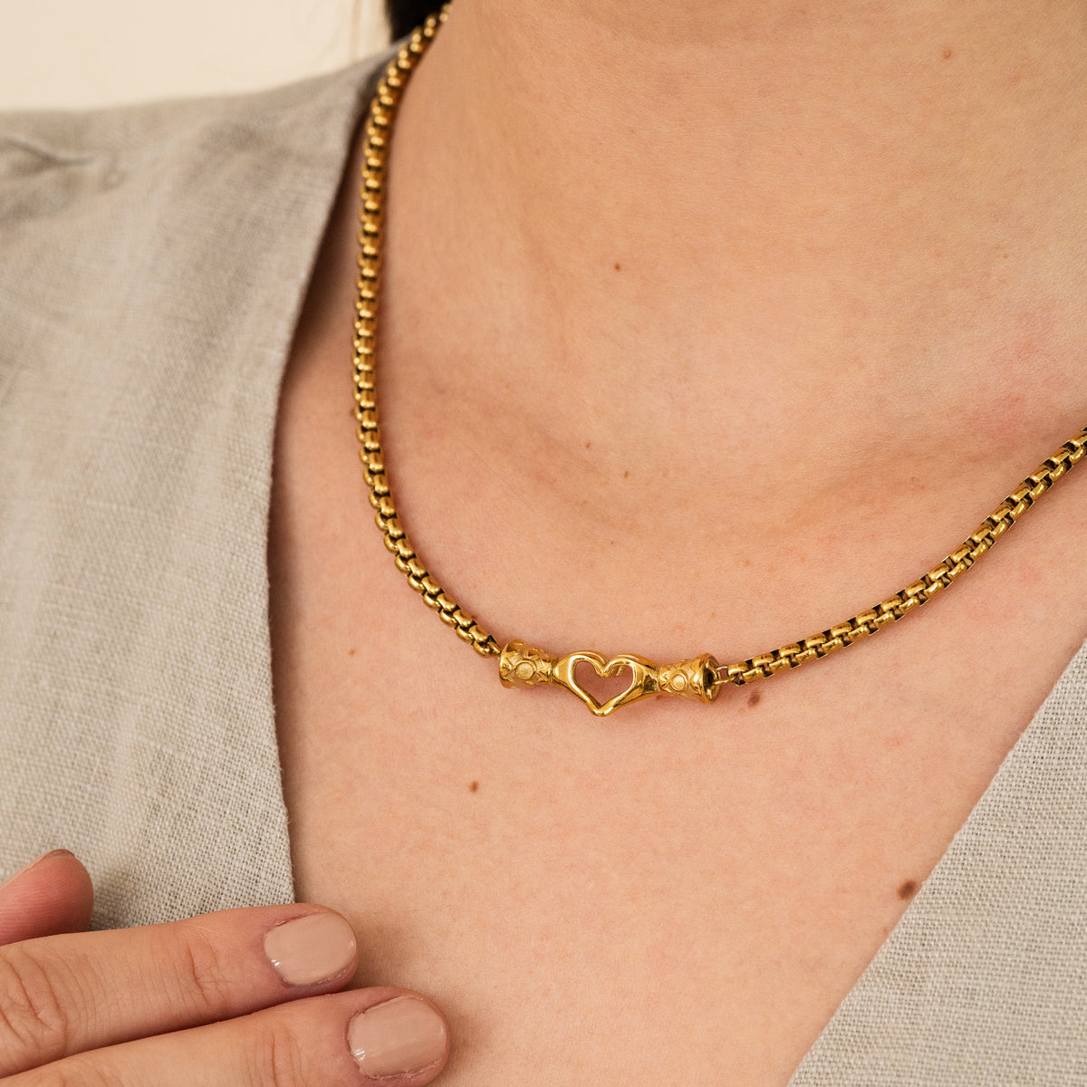 Heart Hand Pendant Necklace