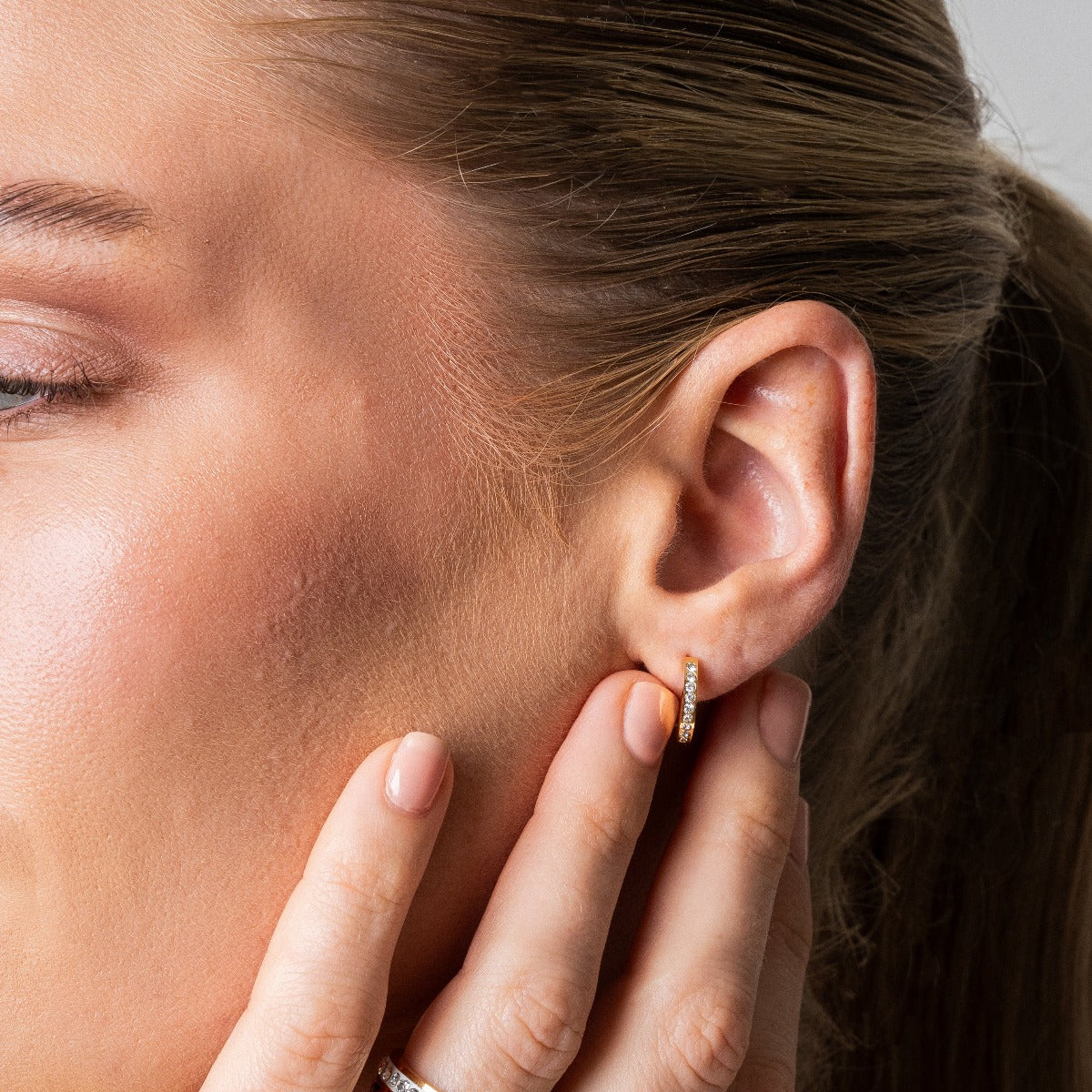 Arielle Stone Hoop Earrings