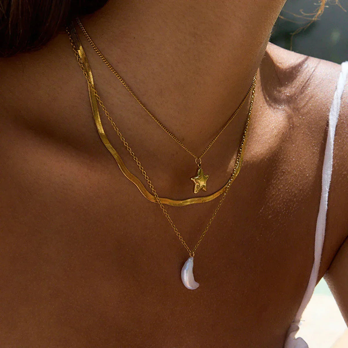 Collier Superposé Soleil & Lune Cirra