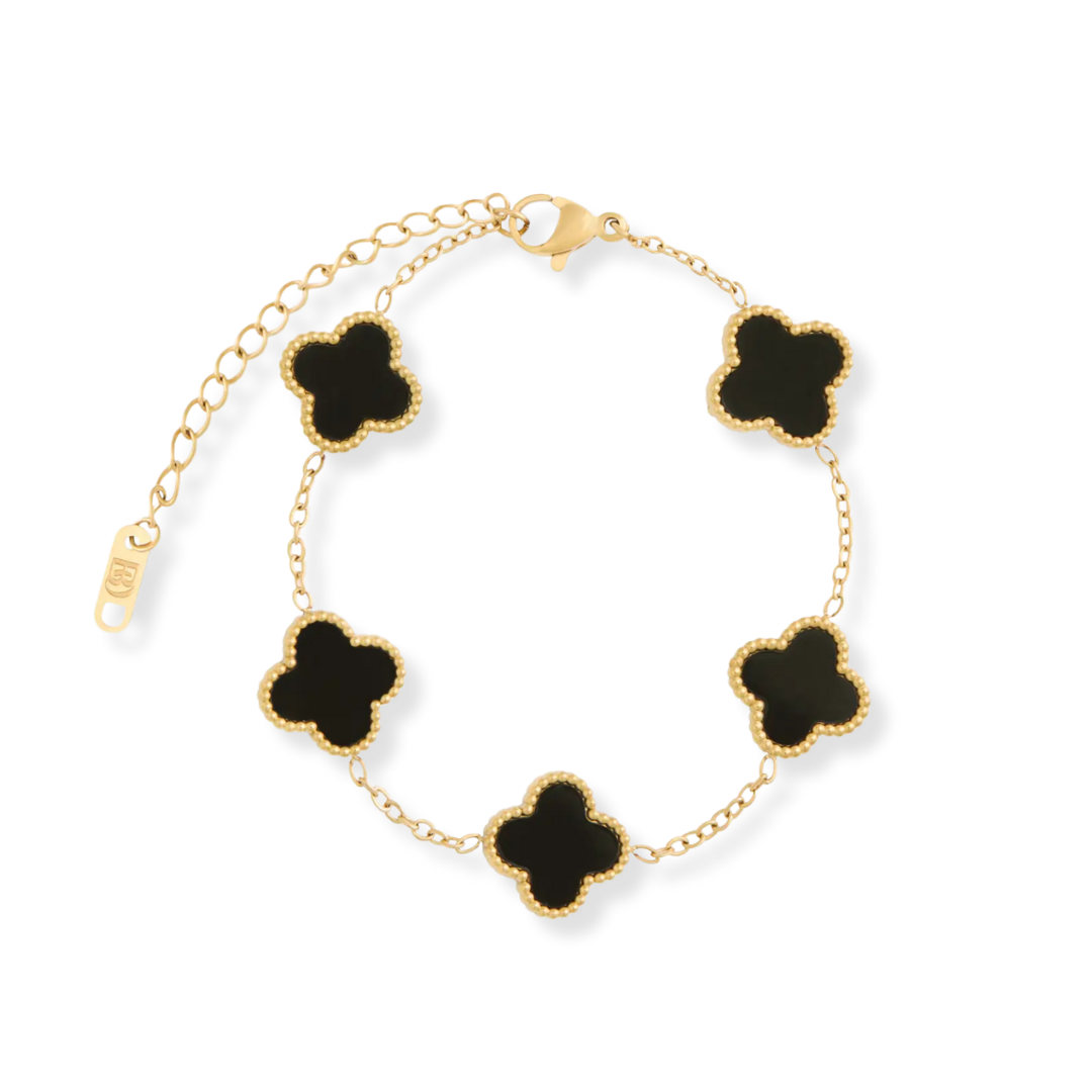 Bracelet Trèfle Noir Élise