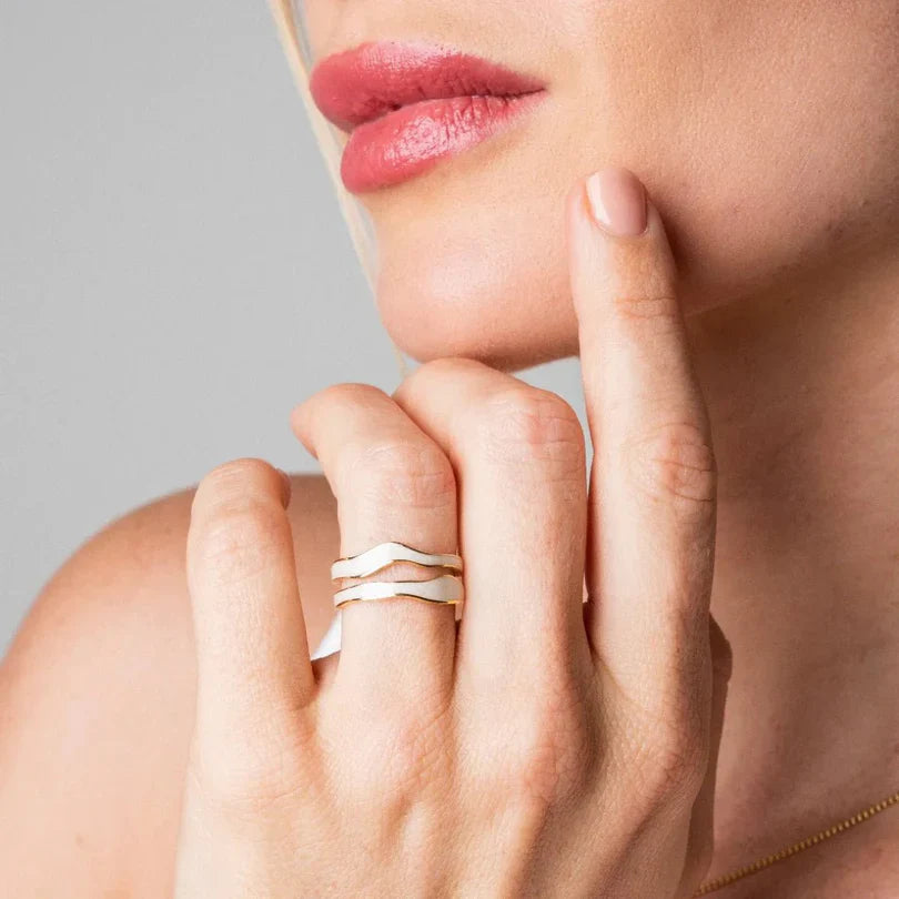 Marble Abstract Adjustable Ring